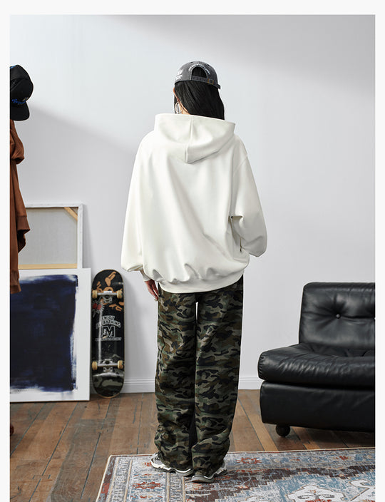 MEDM Suede Logo Patch Zip-Up Hoodie | Face 3 Face