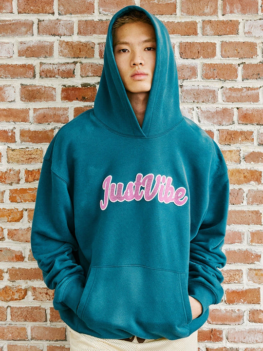 JUST VIBE Terry Embroidered Logo Hoodie | Face 3 Face