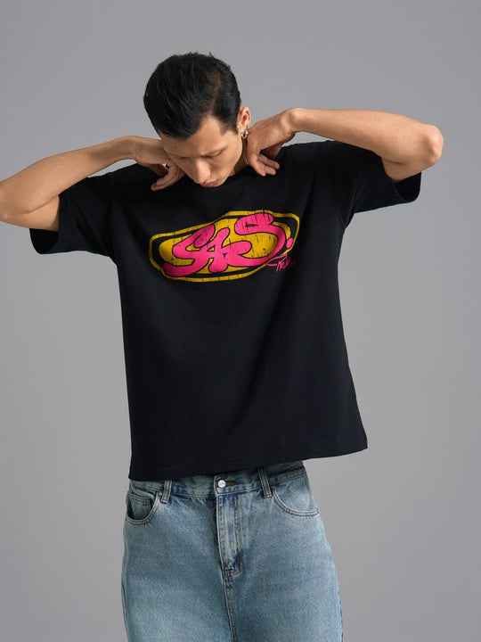 S45 Vintage Sticker Contrast Logo Print Tee | Face 3 Face