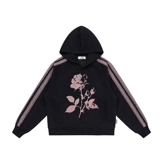 EMPTY REFERENCE Rose Printed Lace Hoodie | Face 3 Face