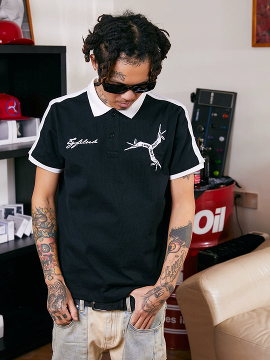 TGFCLUB Colorblock Embroidered Logo Slim Fit Polo | Face 3 Face