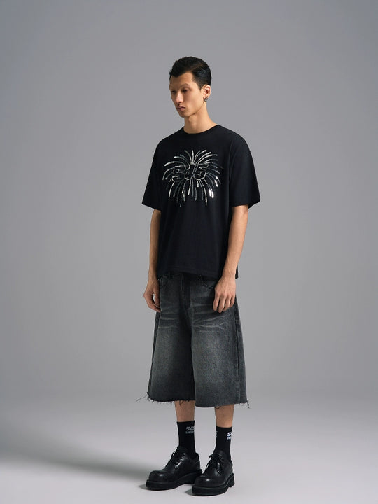 S45 Sequin Fireworks Logo Tee | Face 3 Face
