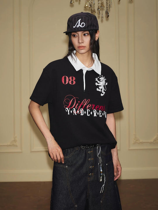 YADcrew Lion Crest Embroidered Polo Shirt | Face 3 Face