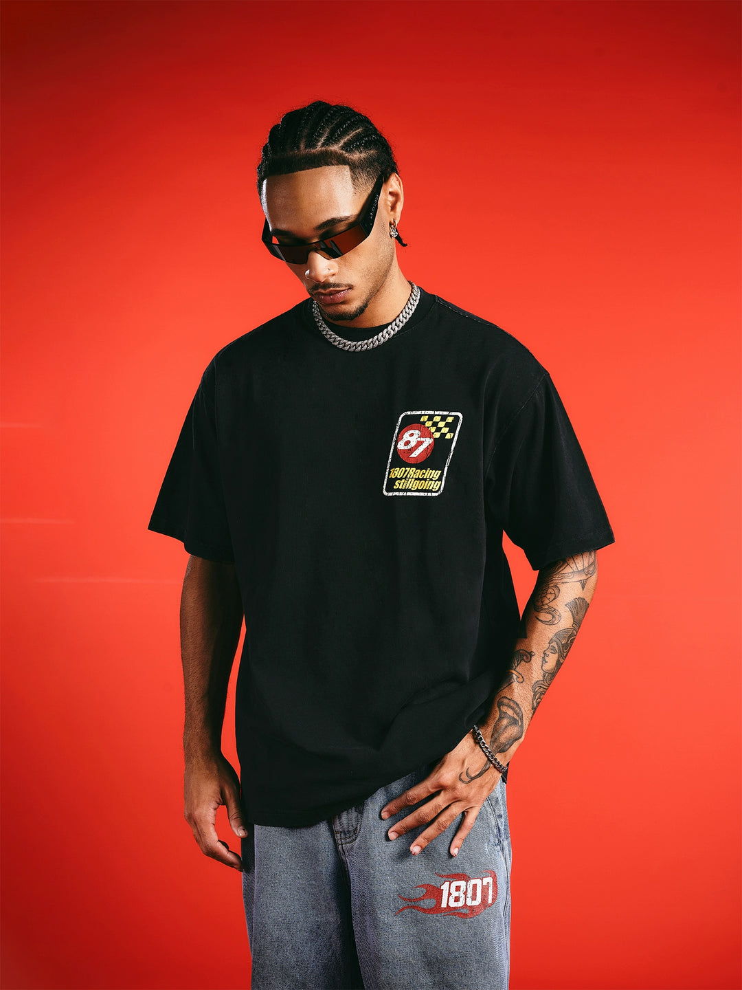 1807 Number 8 Vintage Racing Print Tee | Face 3 Face