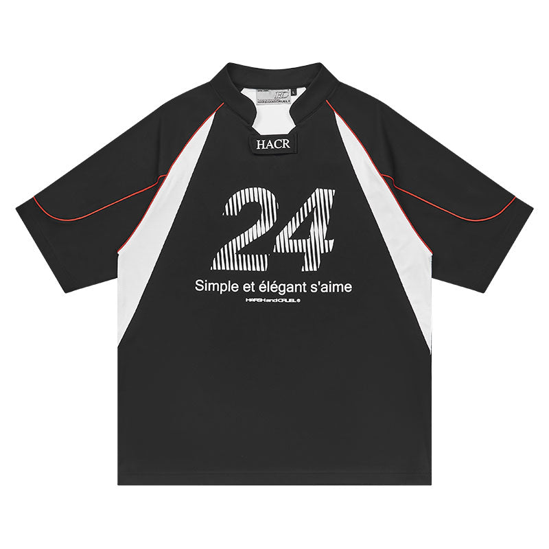 Harsh and Cruel Structure Spliced Racing Tee
