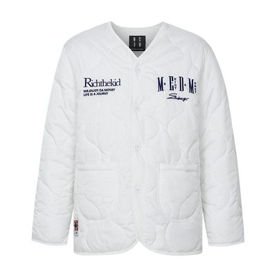 MEDM Embroidered Typography Quilting Jacket | Face 3 Face