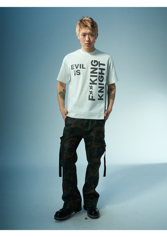EVILKNIGHT(EK) Slogan Letter Print Tee | Face 3 Face