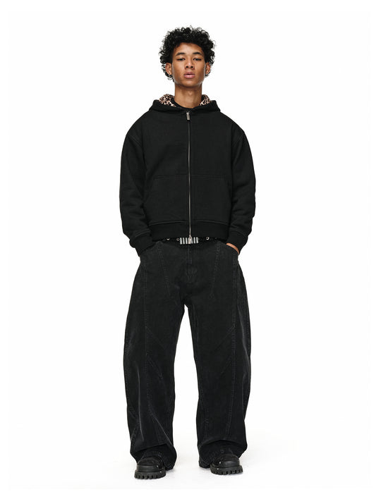 ANTIDOTE Leopard Print Lined Double-Zip Hoodie | Face 3 Face