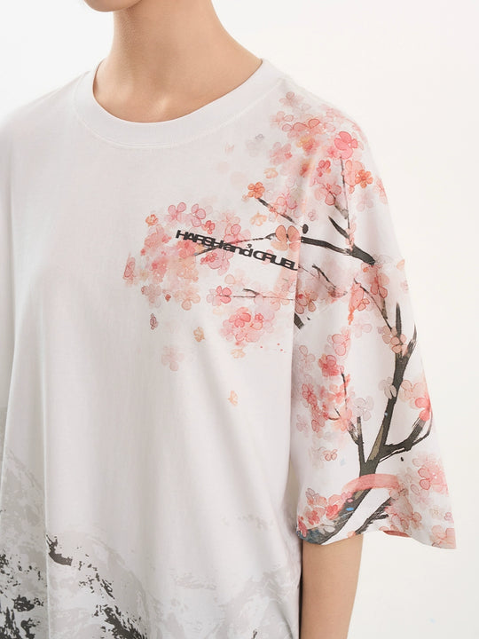 Harsh and Cruel Sakura Mountain Oversized Tee