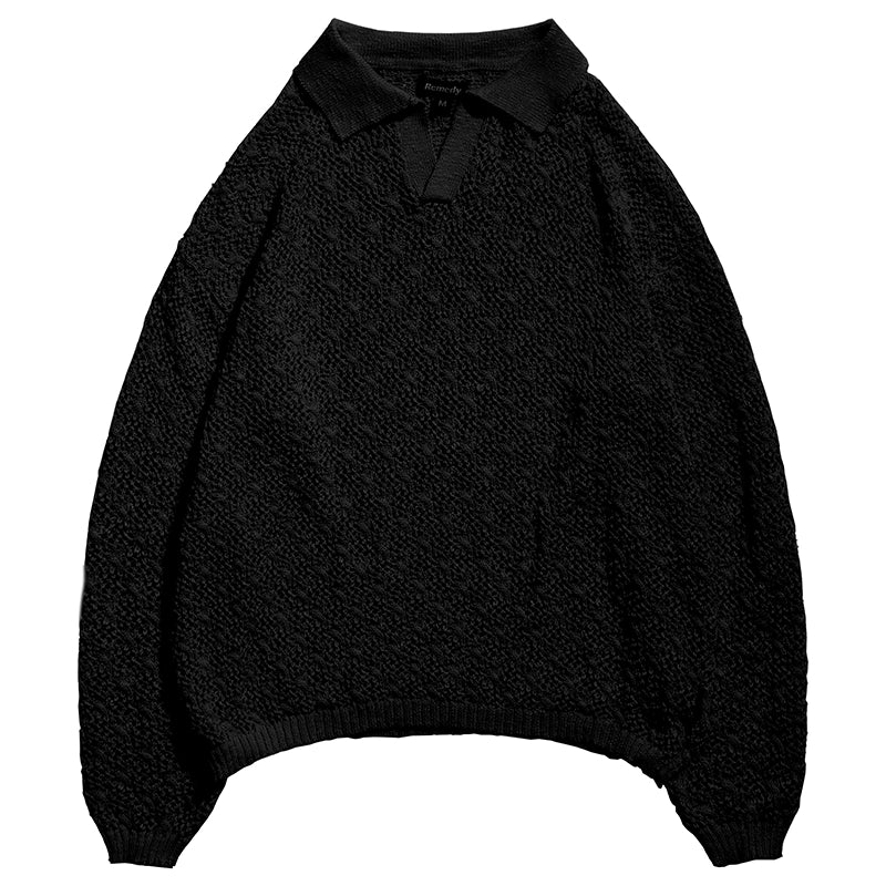 Remedy Mesh Polo Knit Sweater | Face 3 Face