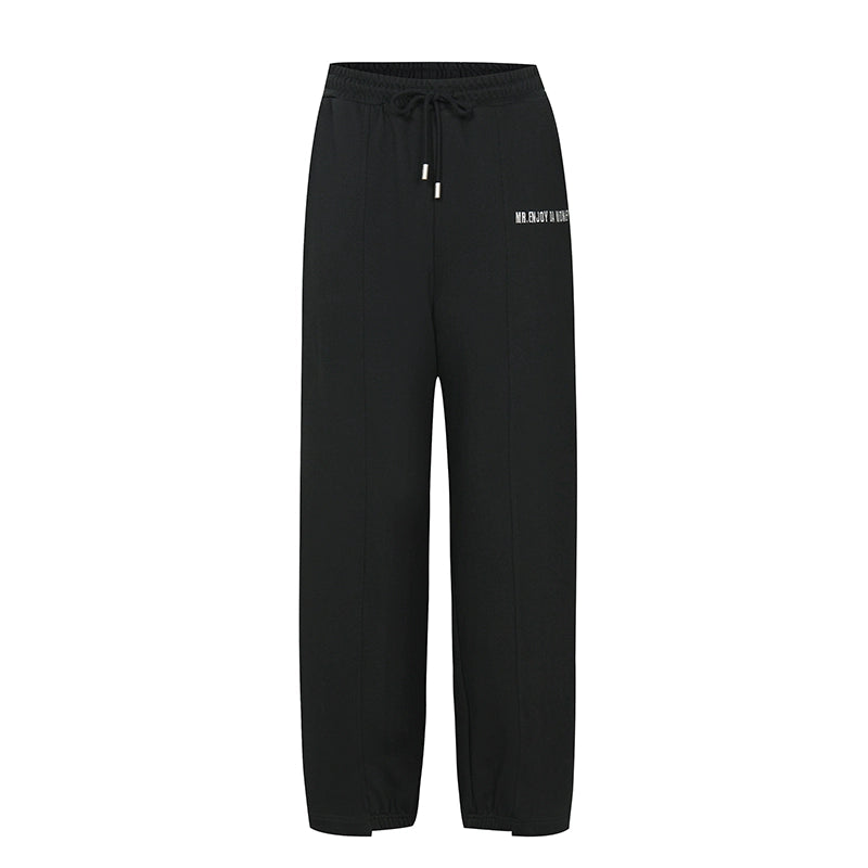 MEDM Stitched Pattern Embroidered Logo Sweatpants | Face 3 Face