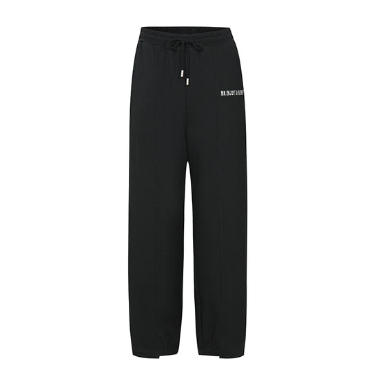 MEDM Stitched Pattern Embroidered Logo Sweatpants | Face 3 Face