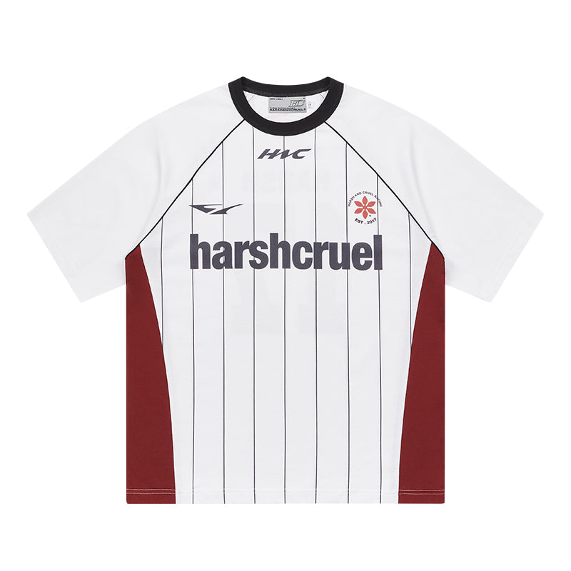 Harsh and Cruel Vintage Striped Patchwork Soccer Jersey Tee | Face 3 Face