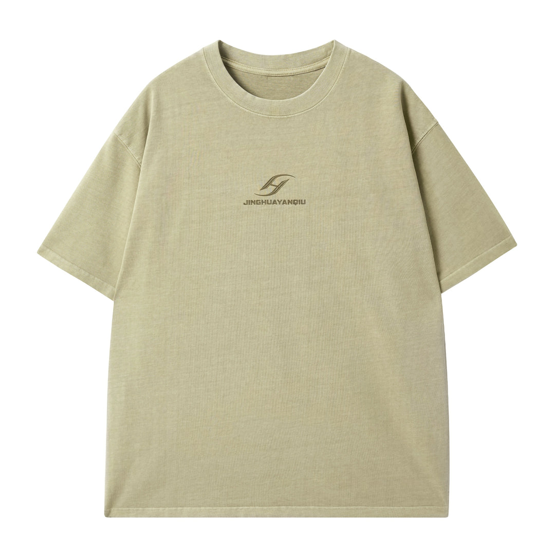 JHYQ Basic Logo Print Washed Tee | Face 3 Face