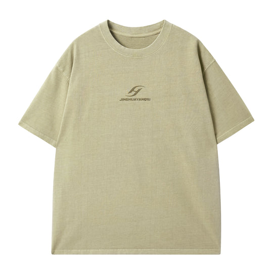 JHYQ Basic Logo Print Washed Tee | Face 3 Face