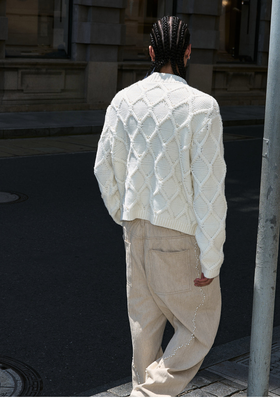 STEEPC Cotton Linen Blend Pearl Baggy Pants | Face 3 Face