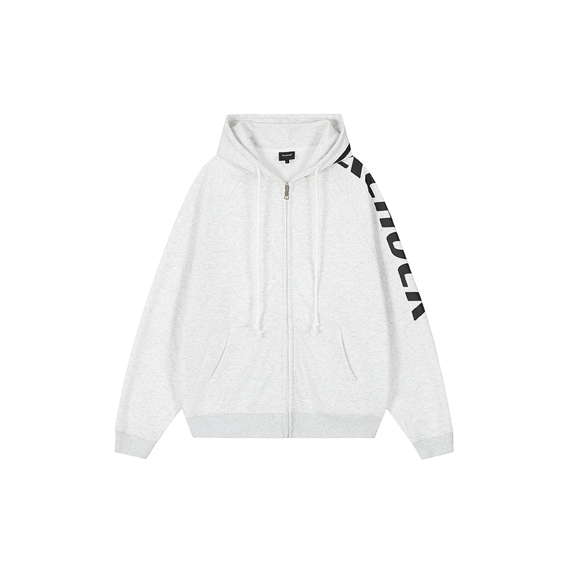 Achock Side Logo Print Zipper Hoodie