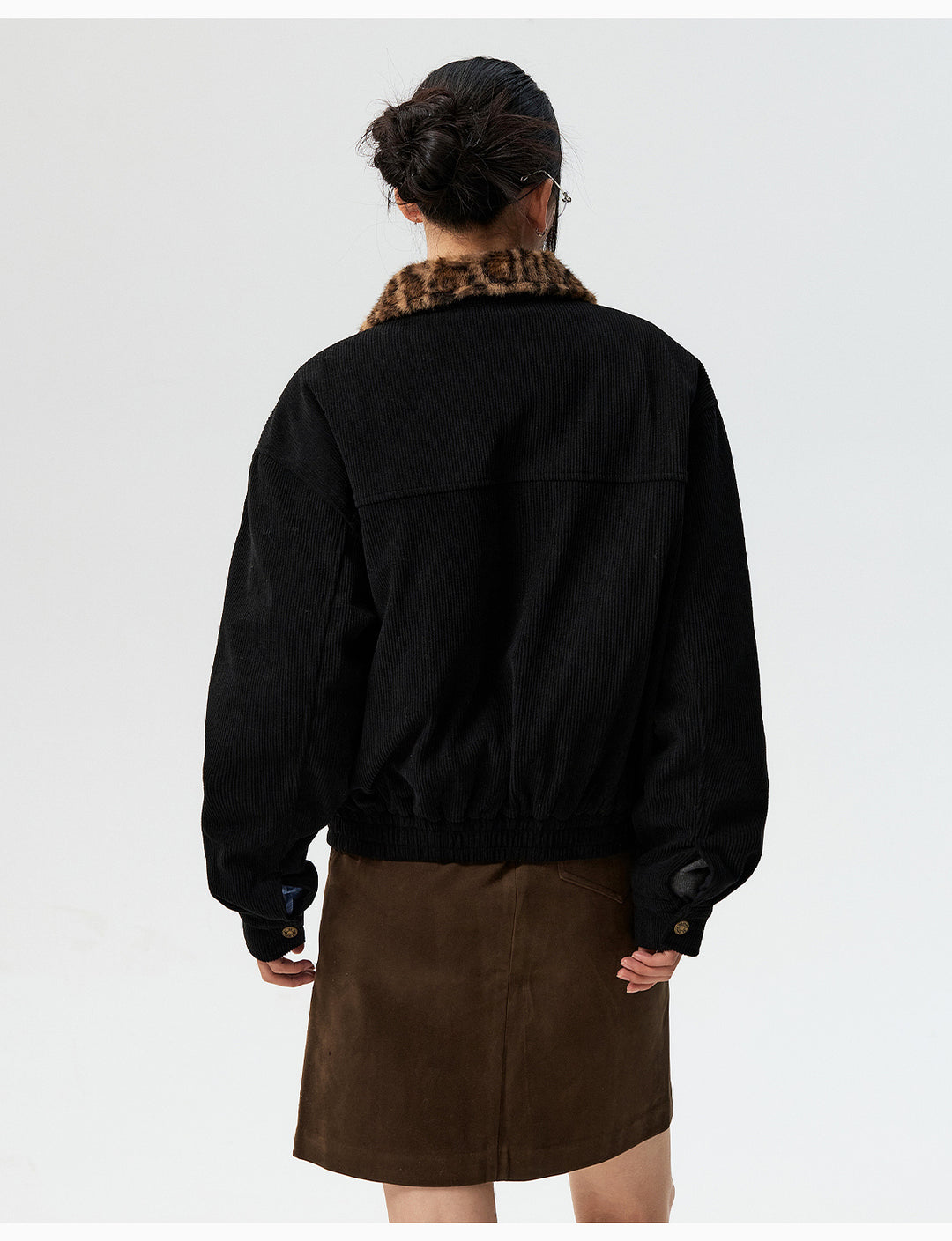 MEDM Leopard Fur Collar Corduroy Jacket | Face 3 Face