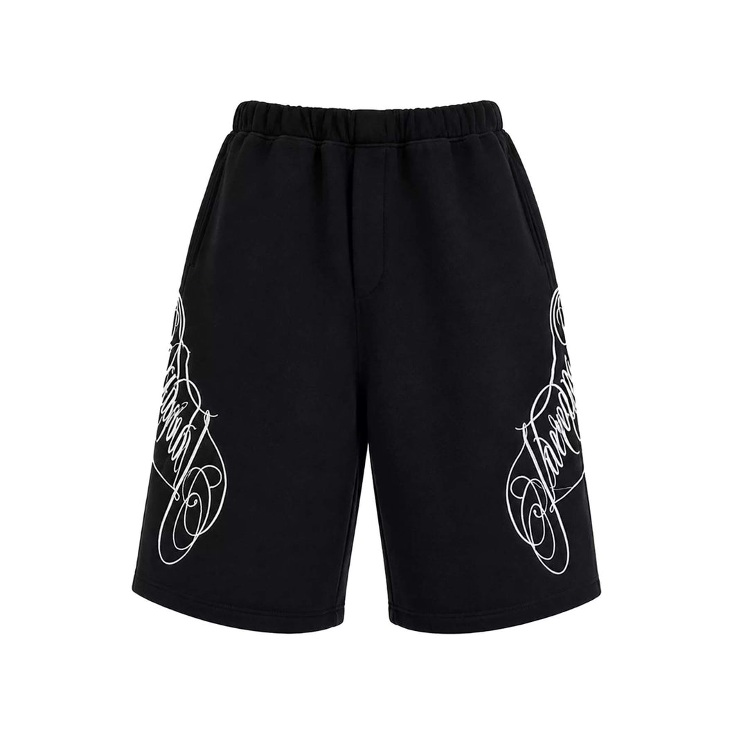 KARMANISTIC 3D Letter Embroidered Baggy Sweat Shorts | Face 3 Face
