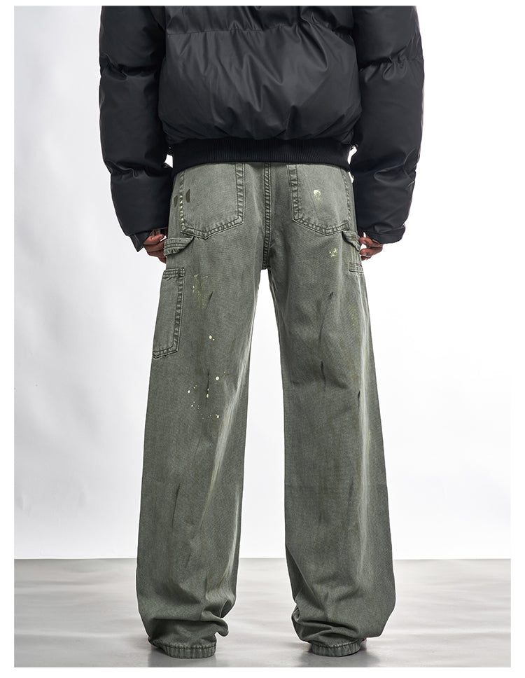 F3F Select Ink Splashed Distressed Work Painter Jeans | Face 3 Face