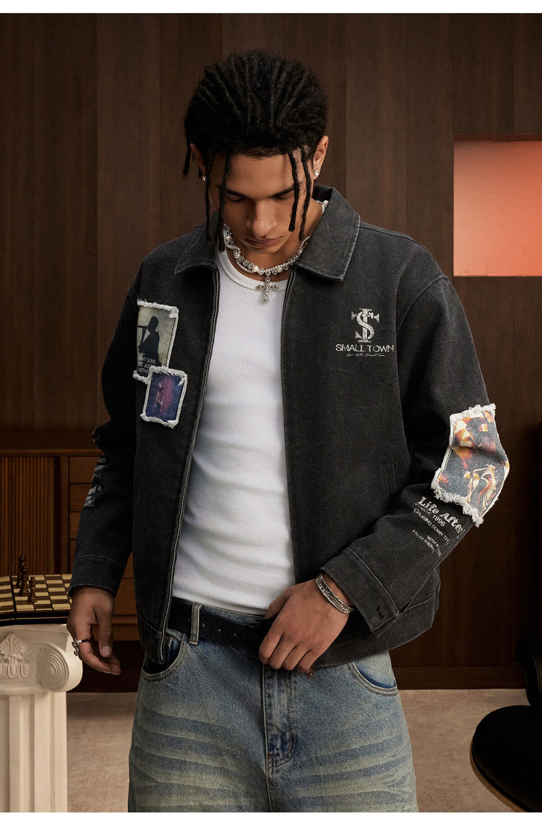 Small Town Kid Music Patch Washed Canvas Work Jacket | Face 3 Face