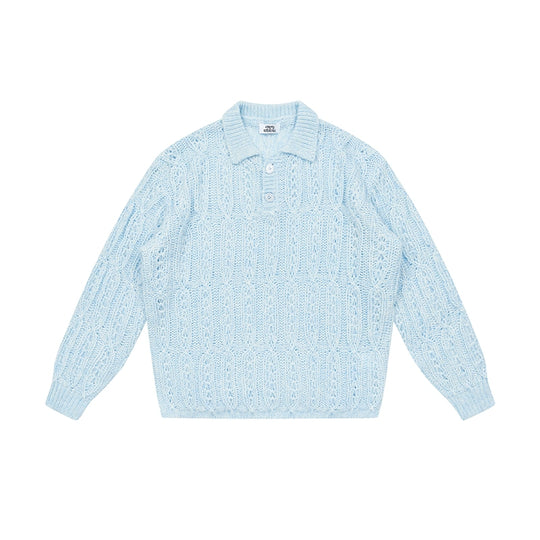 EMPTY REFERENCE Cutout Polo Knit Sweater | Face 3 Face