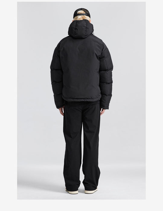 NOVACAM Logo Print Hooded Puffer Jacket | Face 3 Face