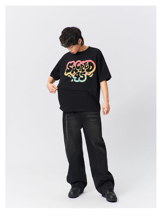 S45 Rainbow Gradient Logo Printed Tee | Face 3 Face