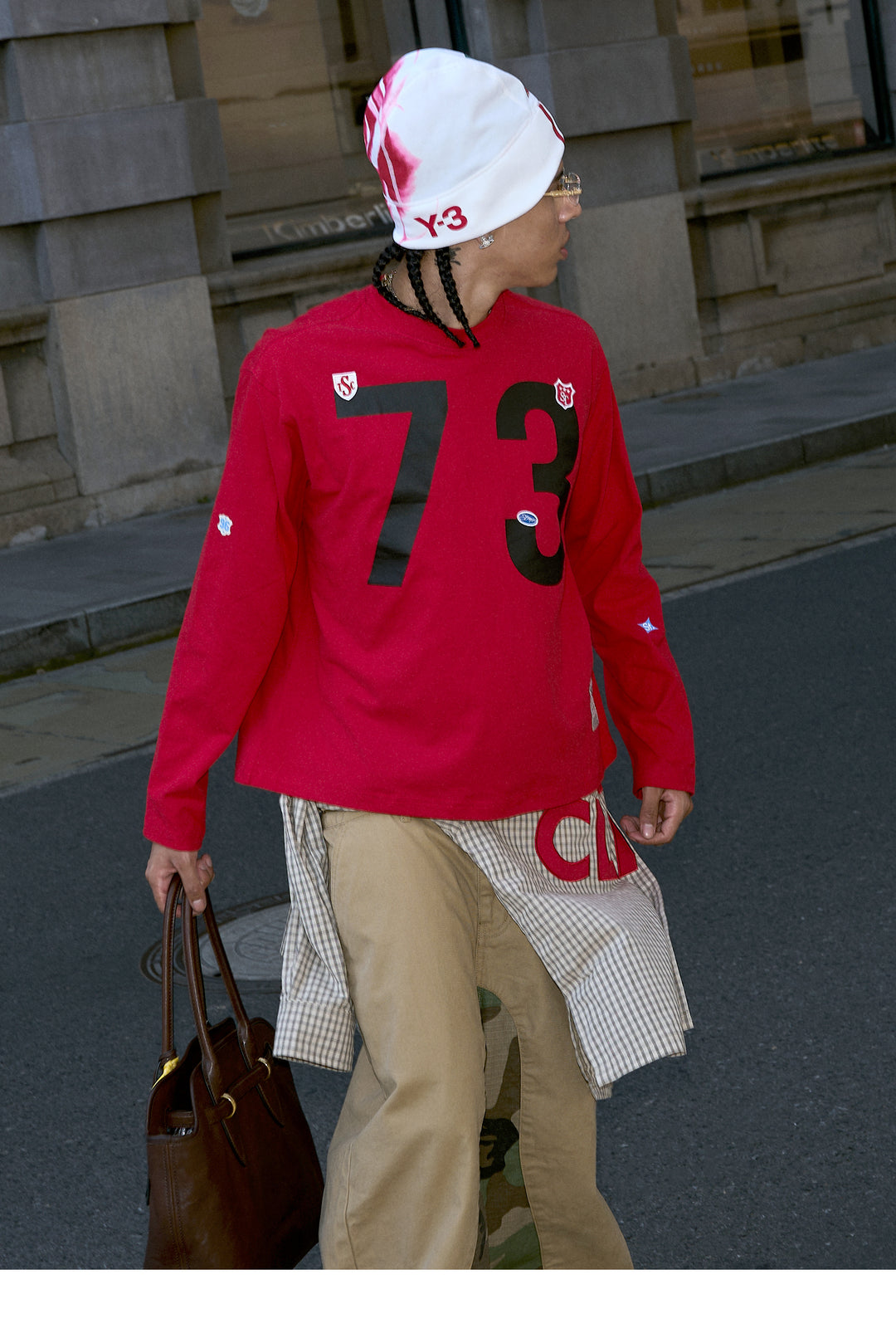 STEEPC Number Print Small Patch Long Sleeve Tee | Face 3 Face