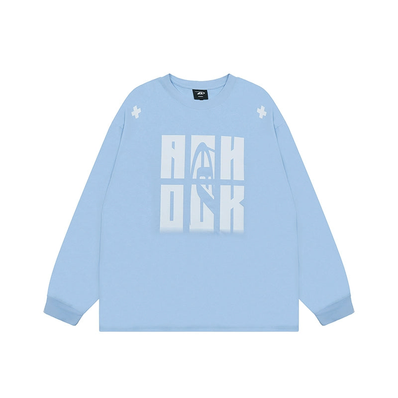 Achock Letter Logo Print Long Sleeve Tee | Face 3 Face