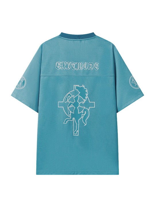 BLIND NO PLAN Cross Horse Print Hockey Jersey Tee | Face 3 Face