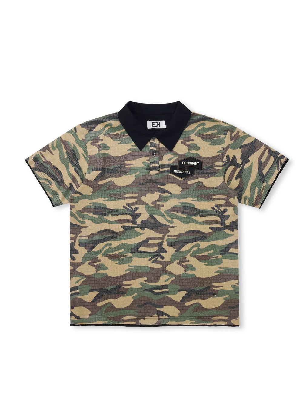 EVILKNIGHT(EK) Embossed Snake Print Camo Polo | Face 3 Face