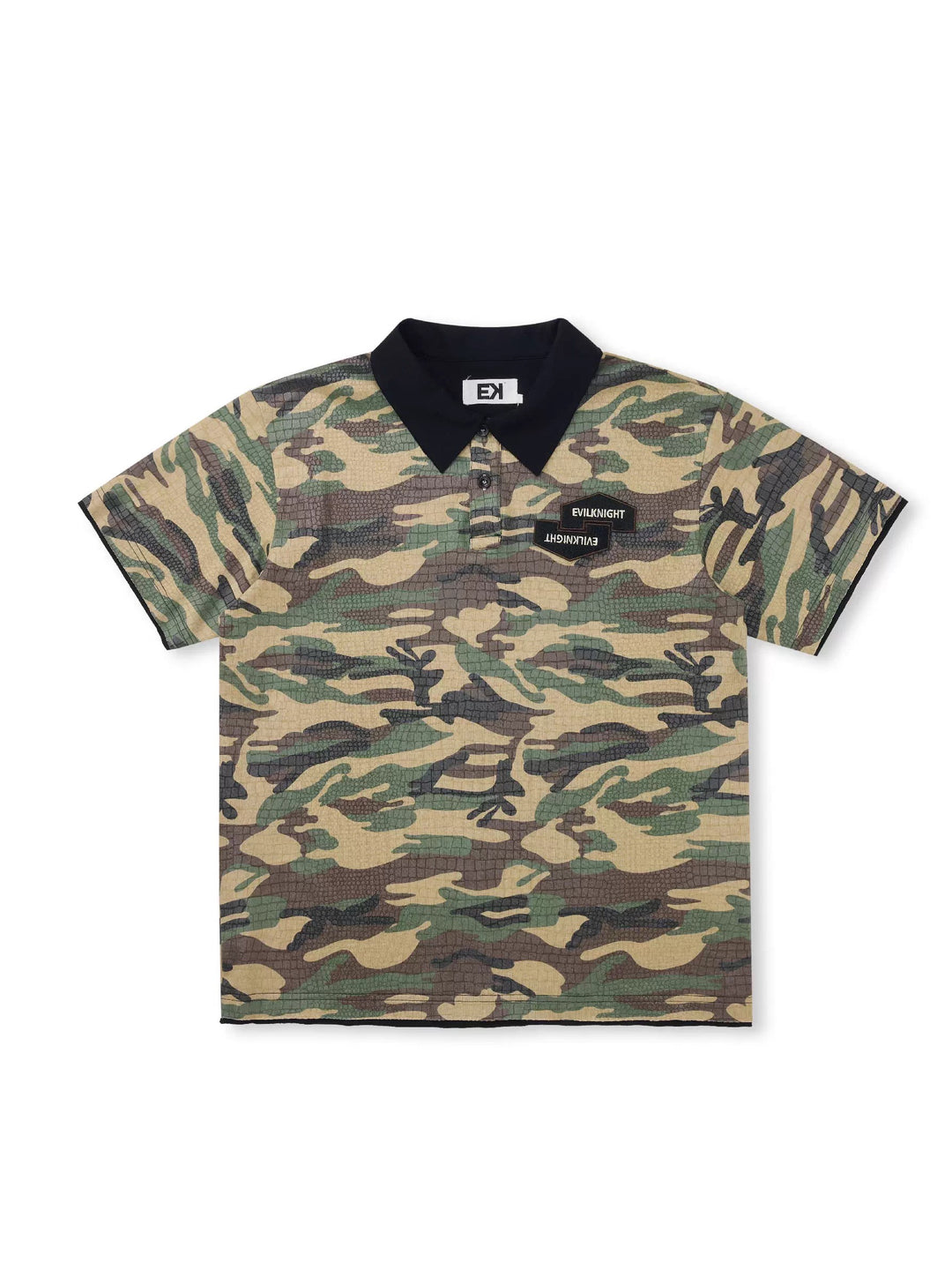 EVILKNIGHT(EK) Embossed Snake Print Camo Polo | Face 3 Face