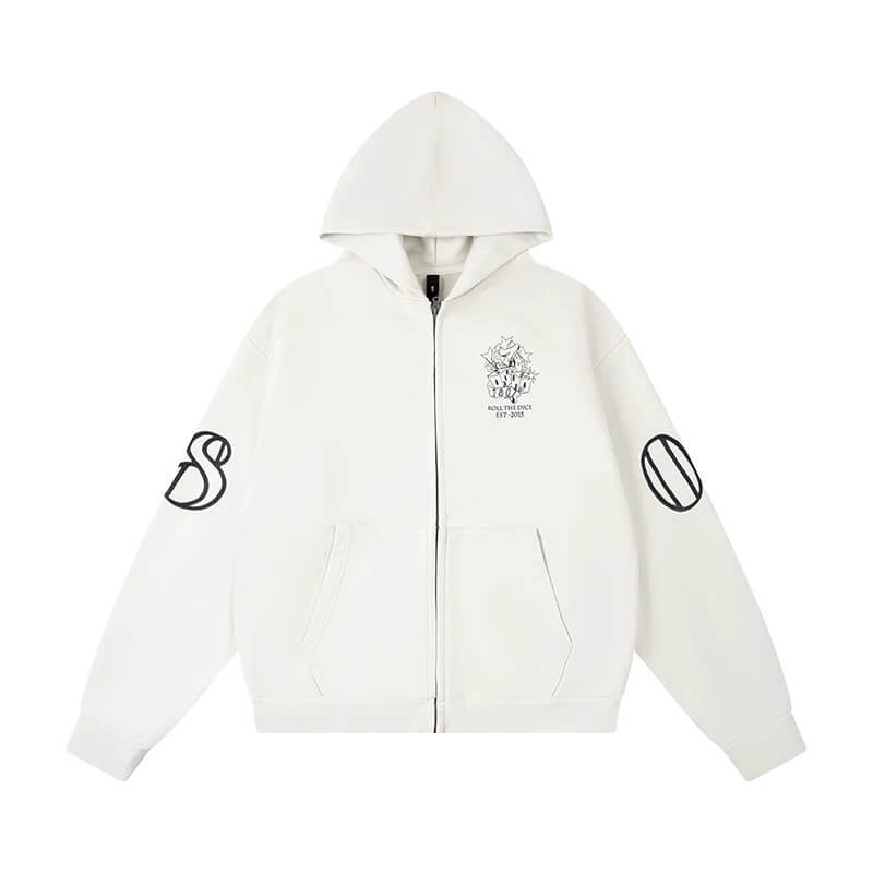 1807 ROLLTHEDICE Printed Zip Up Hoodie | Face 3 Face