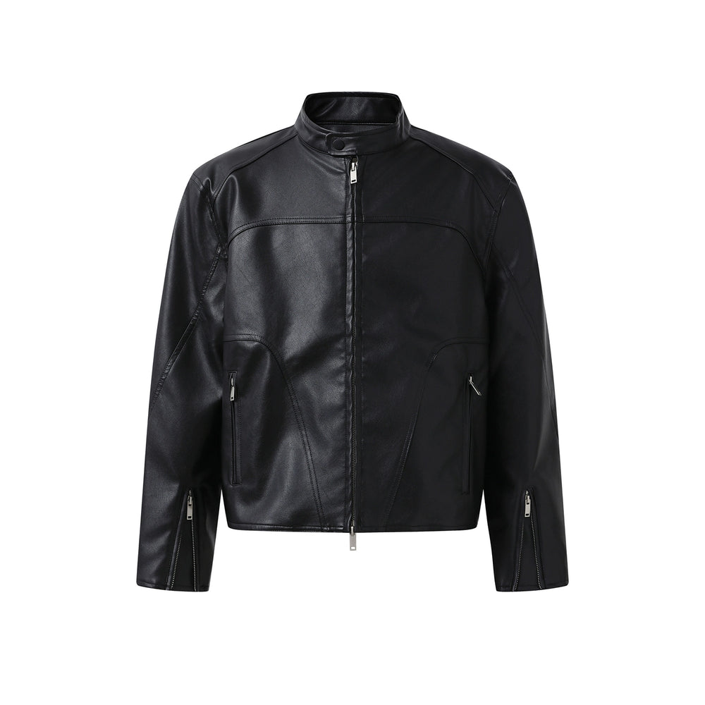 F3F Select Glossy PU Leather Racing Jacket | Face 3 Face