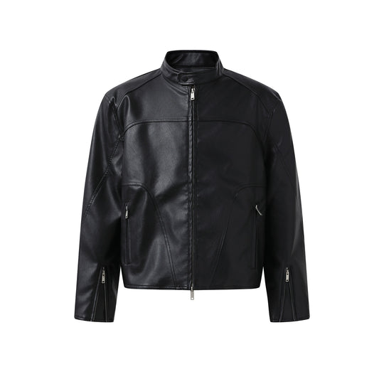 F3F Select Glossy PU Leather Racing Jacket | Face 3 Face