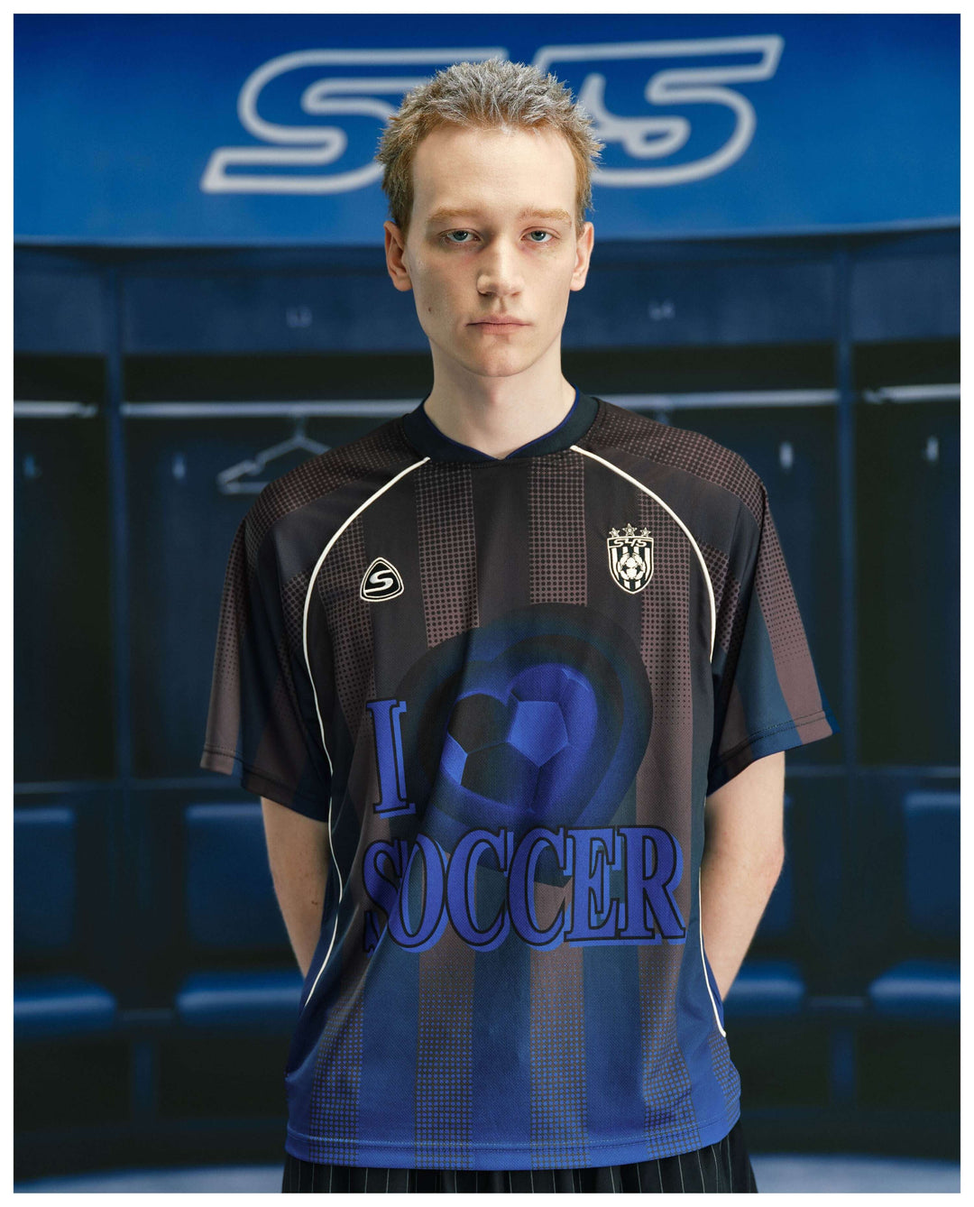 S45 Gradient Heart Striped Short Sleeve Soccer Jersey | Face 3 Face