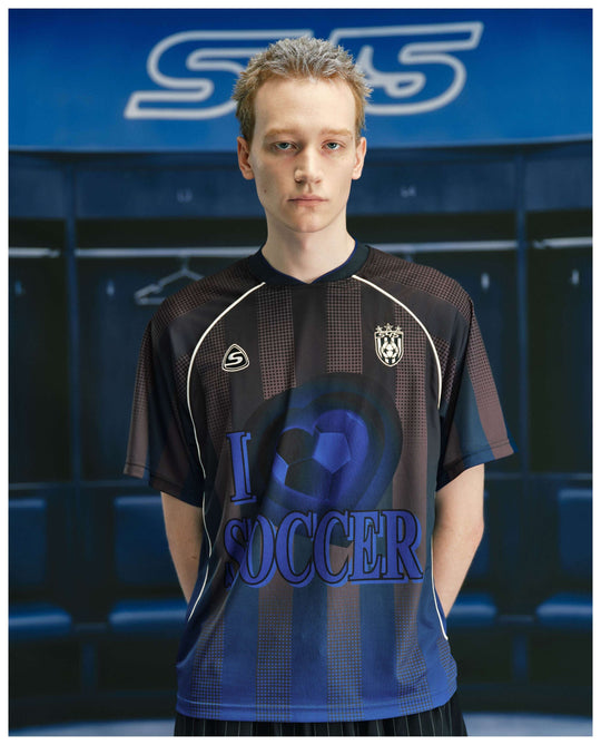 S45 Gradient Heart Striped Short Sleeve Soccer Jersey | Face 3 Face