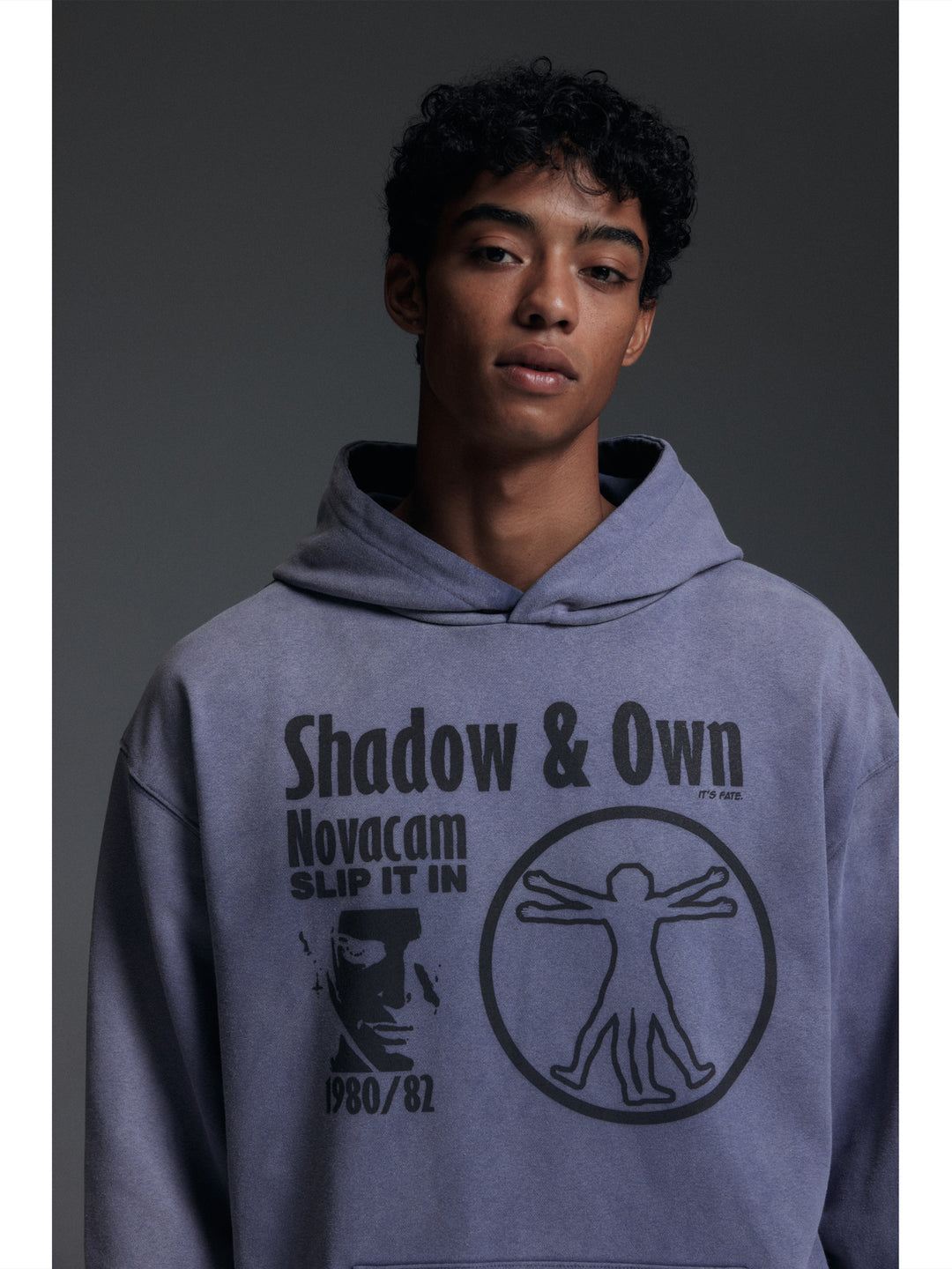 NOVACAM Washed Distressed Black Circle Hoodie | Face 3 Face