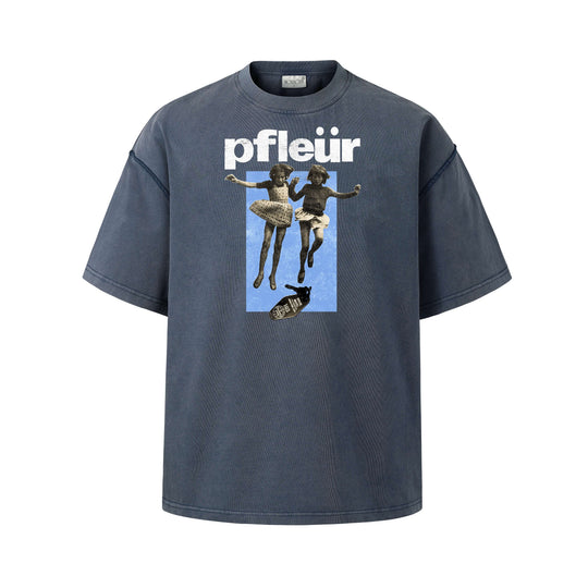 NOVACAM Vintage Washed Photo Print Short Sleeve Tee | Face 3 Face