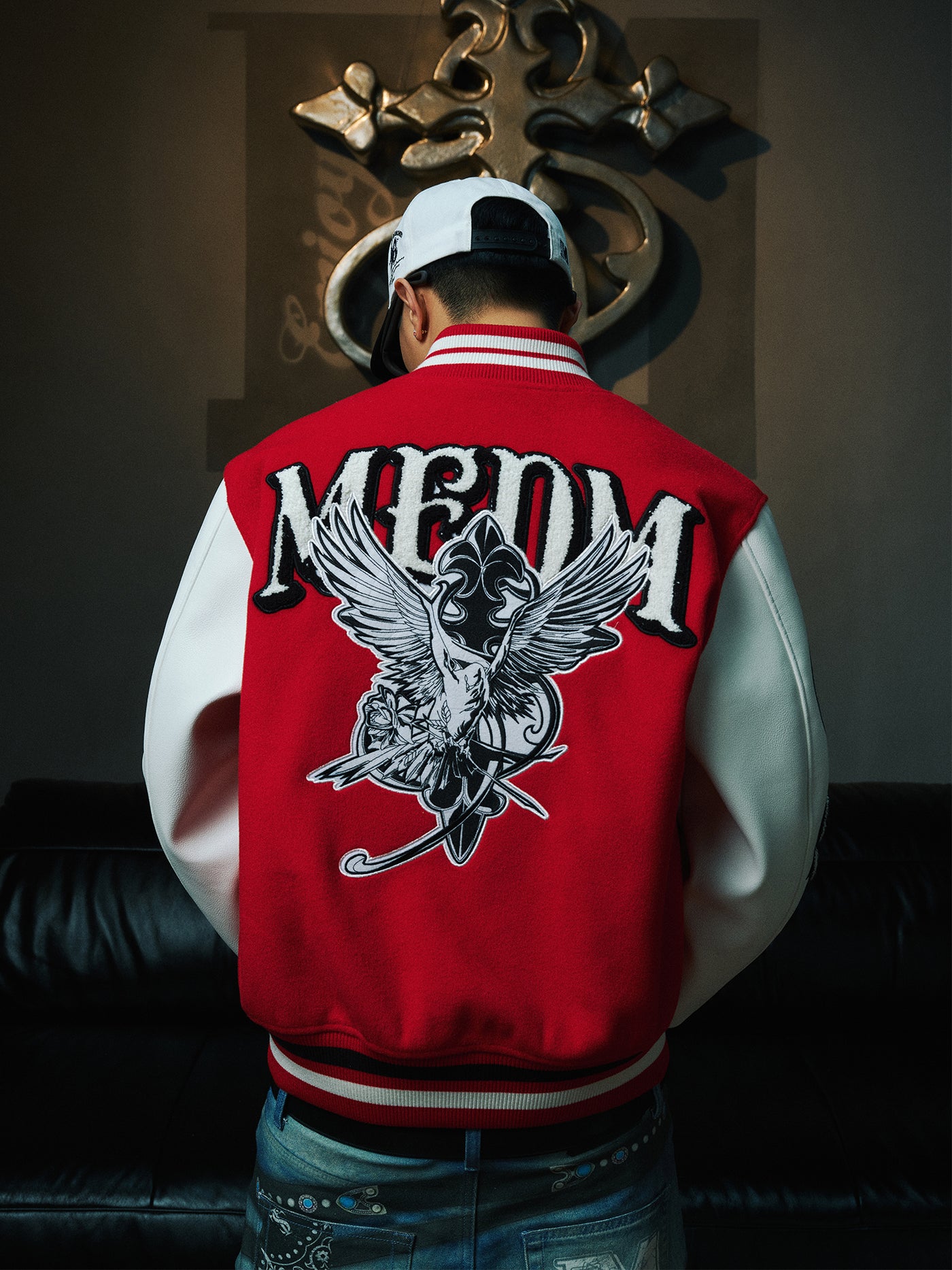 MEDM x STK Patch Embroidery Varsity Jacket | Face 3 Face