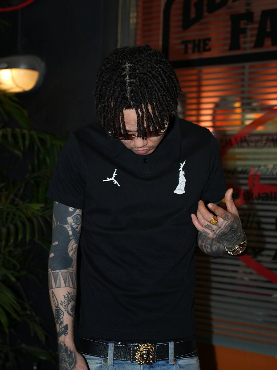 TGFCLUB Statue of Liberty Embroidery Slim Fit Polo | Face 3 Face