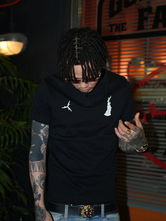 TGFCLUB Statue of Liberty Embroidery Slim Fit Polo | Face 3 Face