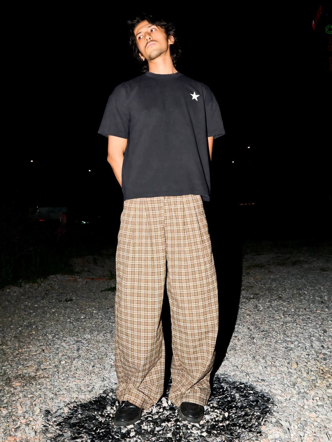 LIBERAFIT Plaid Seersucker Baggy Suit Pants | Face 3 Face