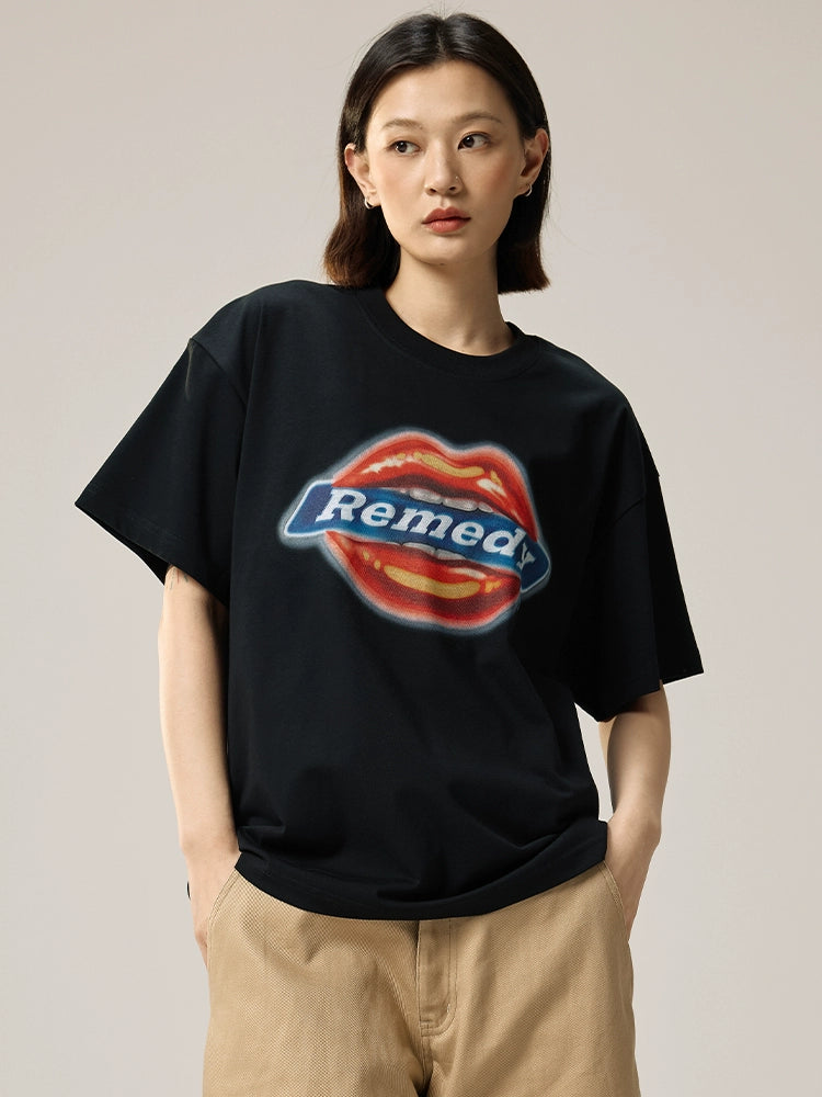 Remedy Airbrushed Kiss Lips Print Tee | Face 3 Face