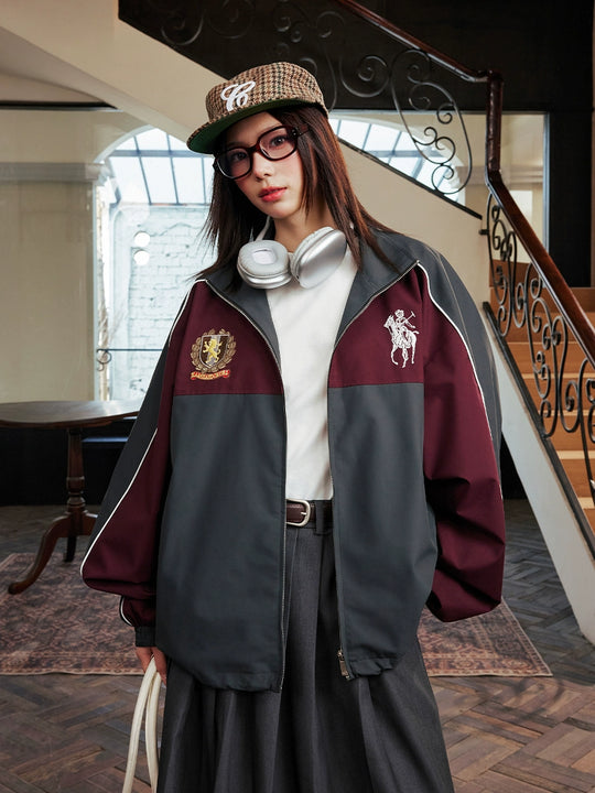 Harsh and Cruel Patchwork Badge Embroidered Track Jacket | Face 3 Face
