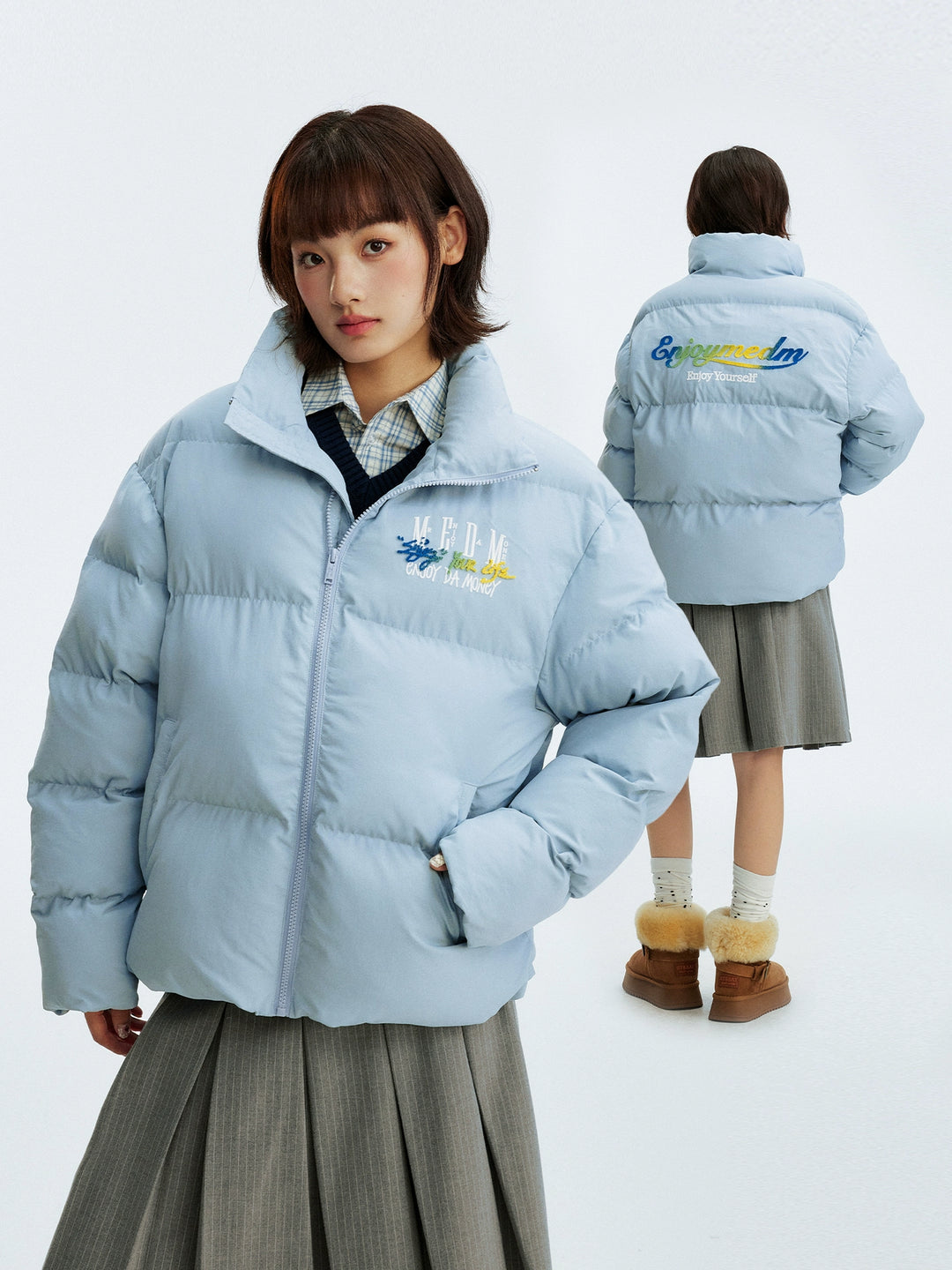 MEDM Gradient Embroidered Puffer Jacket | Face 3 Face
