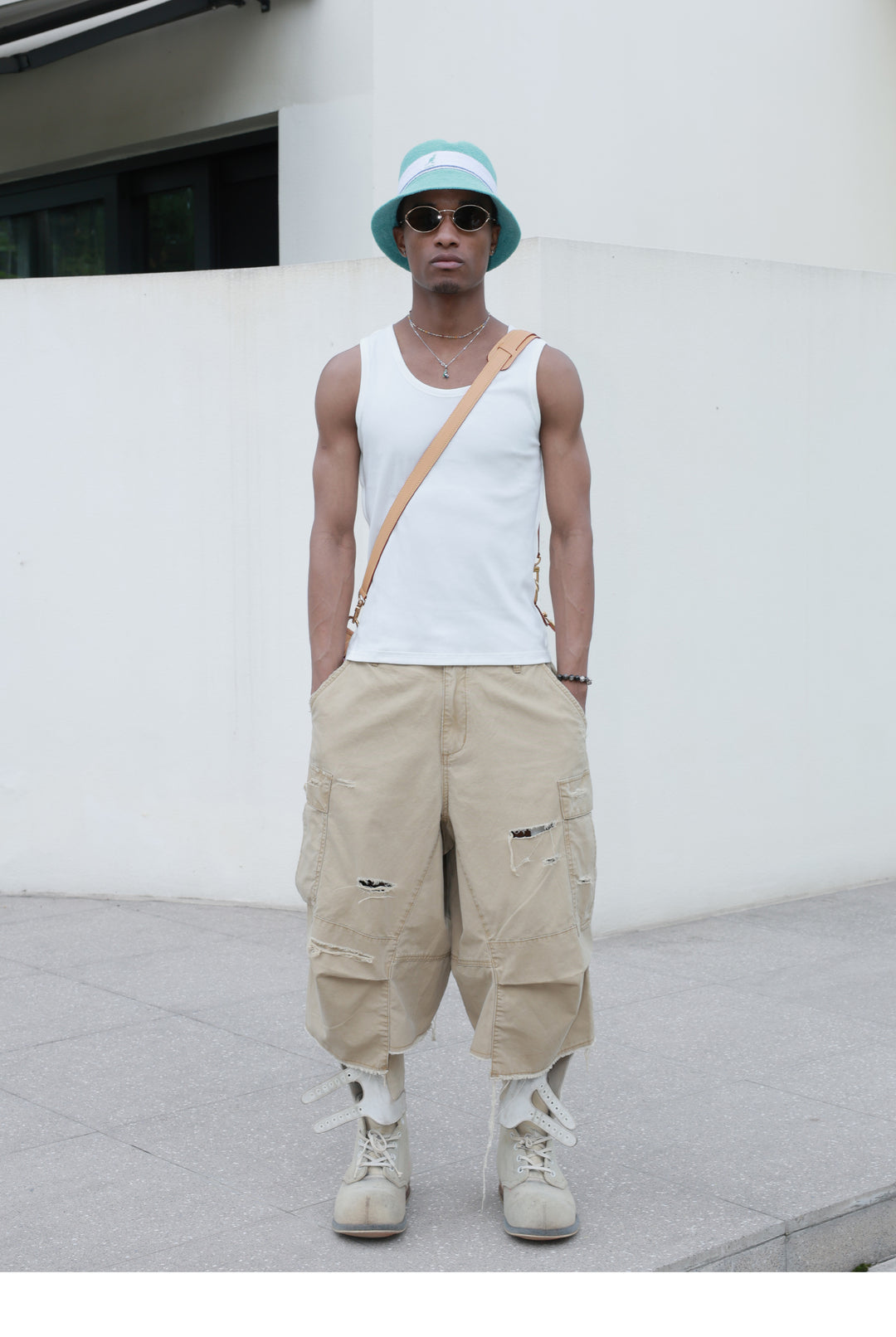 STEEPC Washed Distressed Baggy Multi Pocket Work Shorts | Face 3 Face