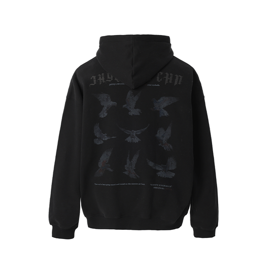 JHYQ White Dove Bubble Print Hoodie