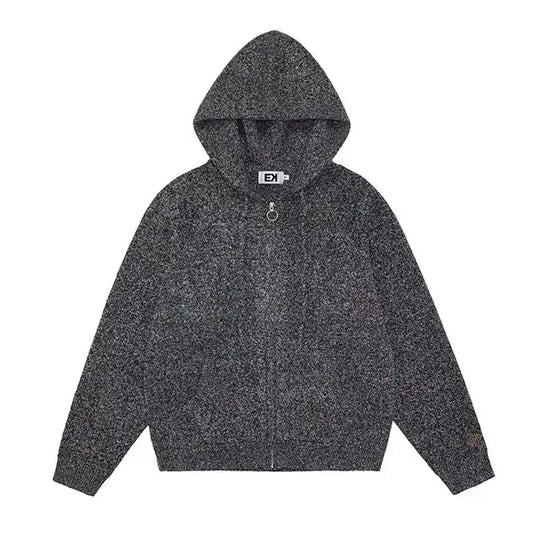 EVILKNIGHT(EK) Speckled Knit Zip Up Hoodie